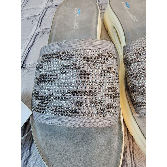 Aqua College Women Slide Sandals Alina Waterproof Size US 6M Grey Zebra Knit‎ - Picture 2 of 6